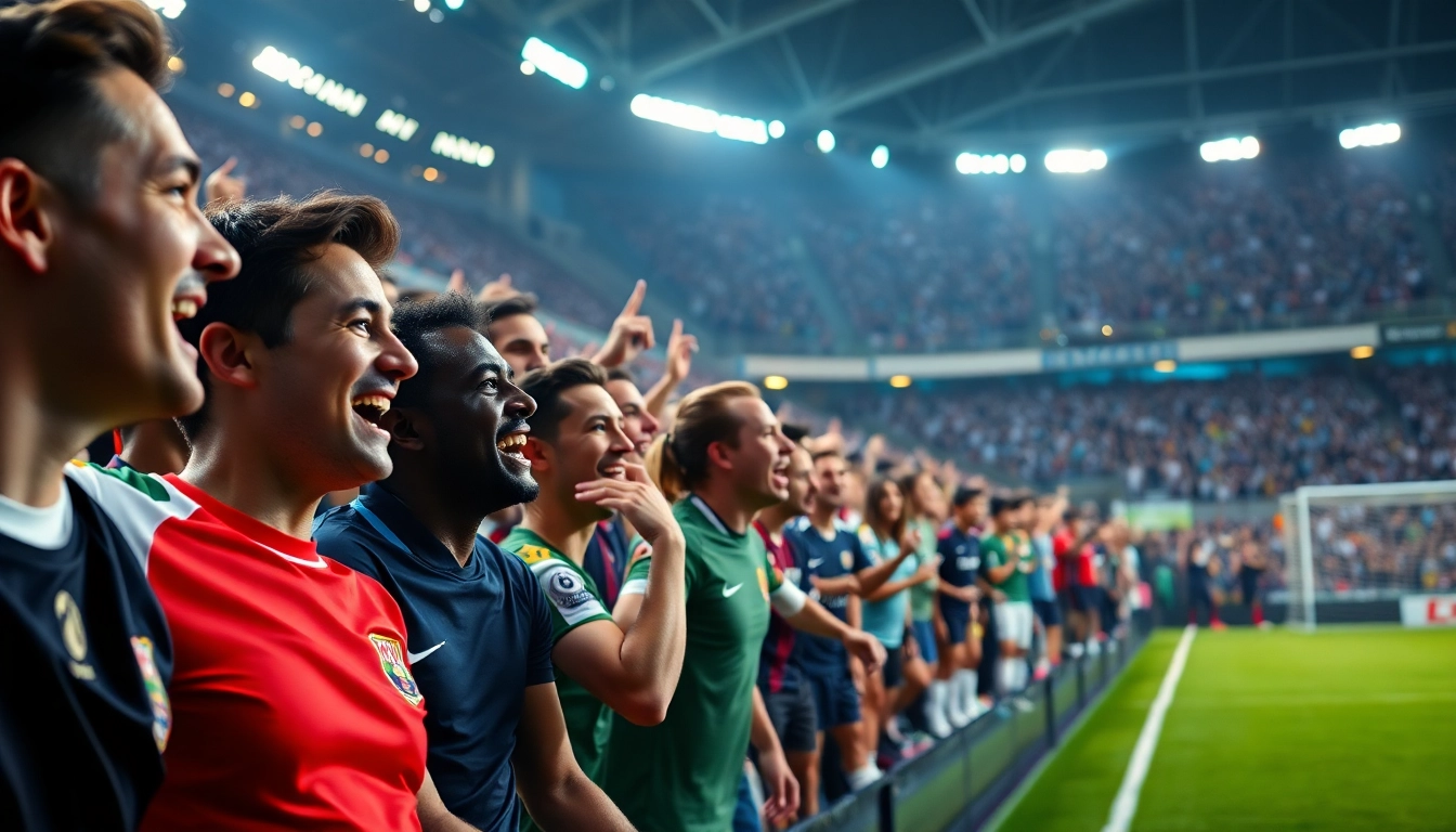 Exciting soccer match scene showcasing passionate fans with https://socolive.spot/ in focus.
