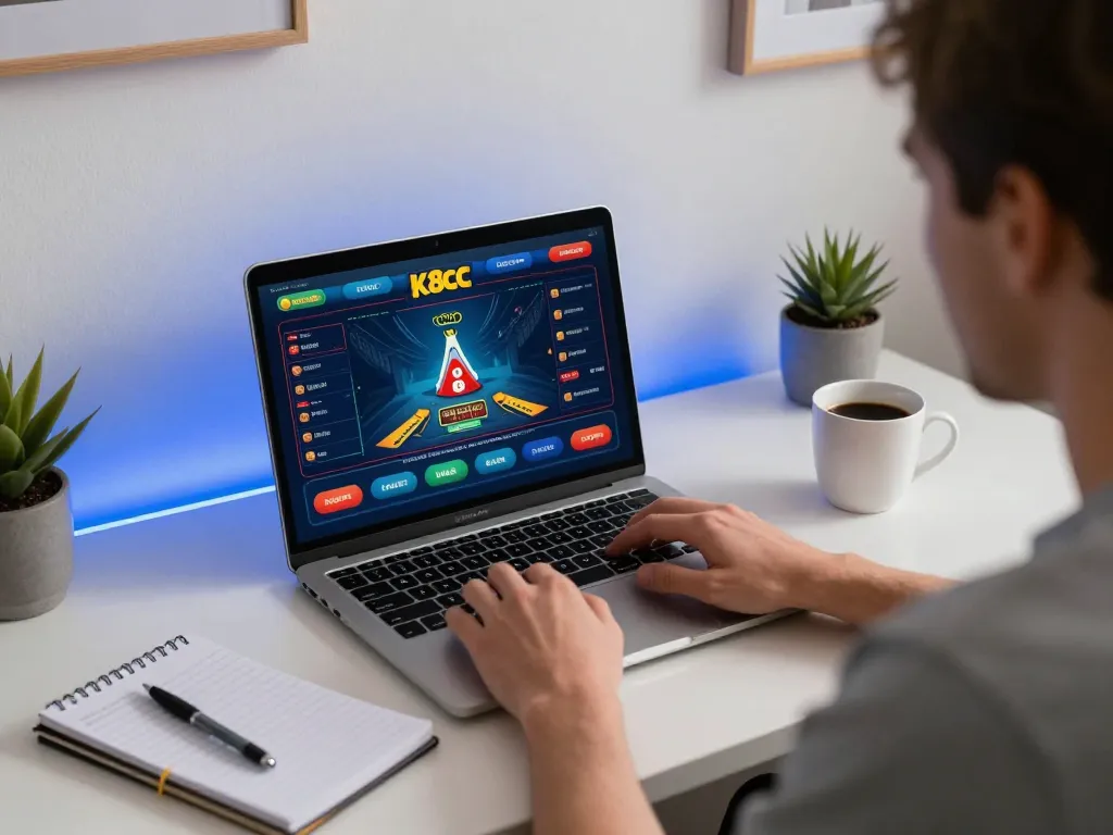 Engage in thrilling live dealer action at k8cc from the comfort of home in a stylish gaming setup.