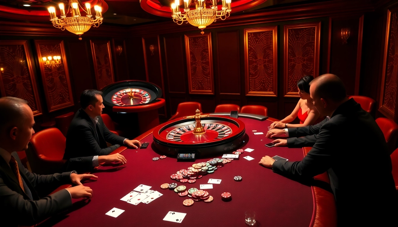 Engaged players at a luxurious poker table, inspired by mb66.nyc's online gaming experience.