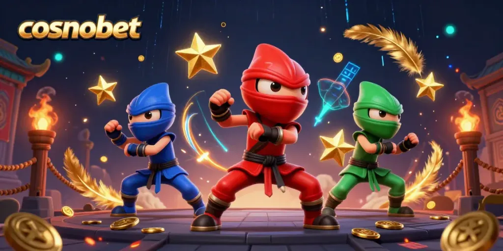Experience thrilling gameplay at cosmobet with a vibrant chameleon ninja team in action