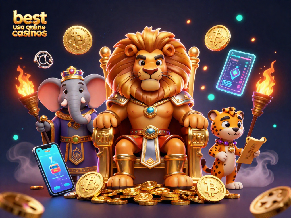 Engage with the best USA online casinos featuring powerful characters in an exciting 3D illustration.
