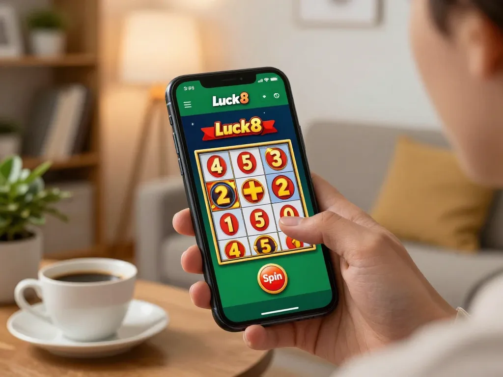 Experience seamless gaming with the luck8 trang chủ mobile app in a cozy home setting.