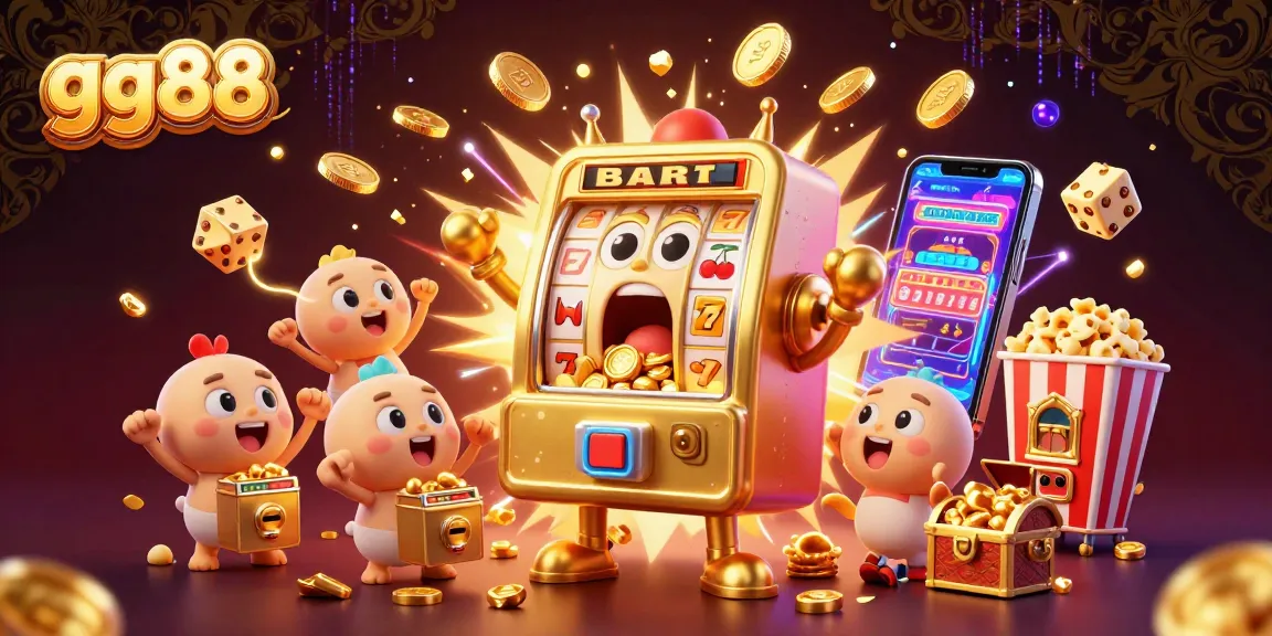 Experience winning moments with gg88's thrilling casino scene of slot machines and jackpots.