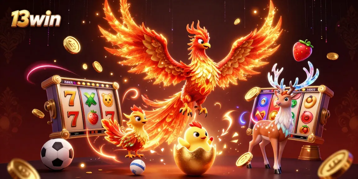Experience thrilling wins at 13win with vibrant 3D casino-themed digital art showcasing high-stakes excitement.