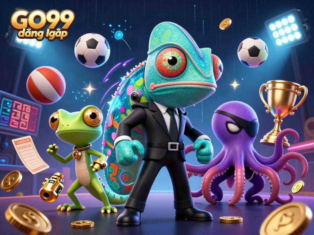 Experience GO99 đăng nhập with our dynamic gaming illustration featuring a vibrant casino scene