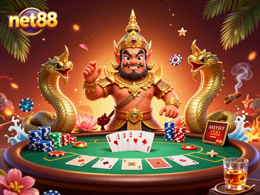 Experience thrilling poker action with net88 and vibrant character art.