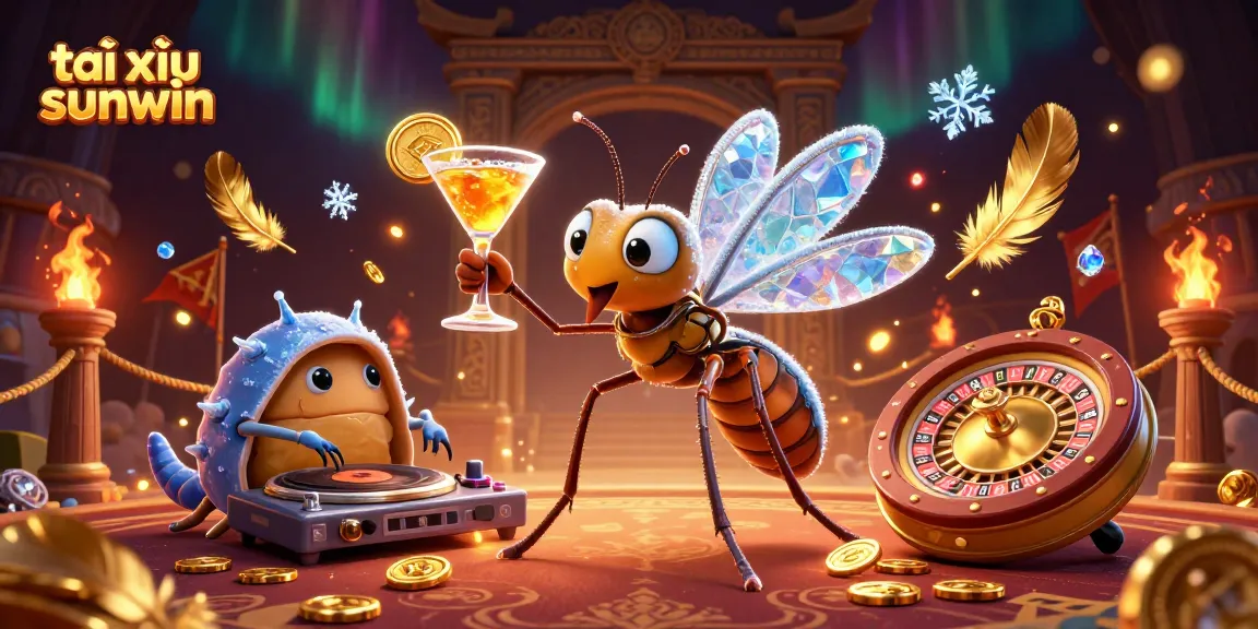 Engage with tài xỉu sunwin in a dynamic 3D casino scene featuring unique characters and vibrant game elements.