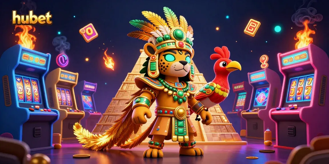 Join the excitement at hubet with jackpot reels and vivid casino graphics in this lively 3D illustration.