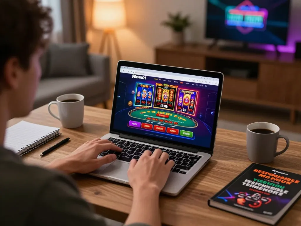 Player engaging with online casino games at 98win01 platform, showcasing strategic gameplay.