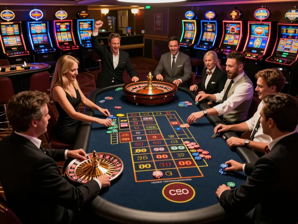 Players engaging in an exciting roulette game at the casino, showcasing S88 betting strategies in action