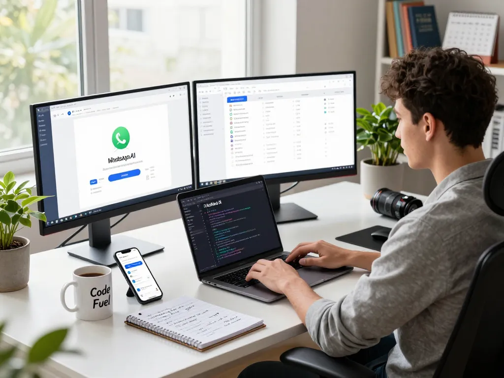 Moltbot AI developer workspace showcasing task automation and integration with messaging platforms.