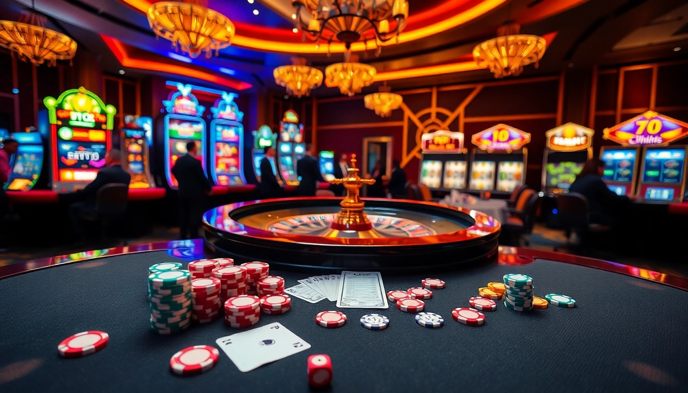 Experience the thrill of betting at 789win com with an exciting casino scene featuring roulette and poker.