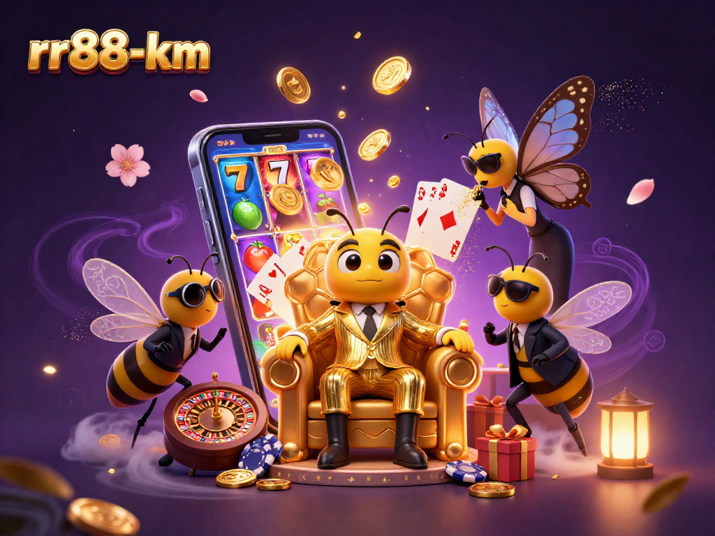 rr88-km captures immersive casino action with a bumblebee mob boss and slot games.