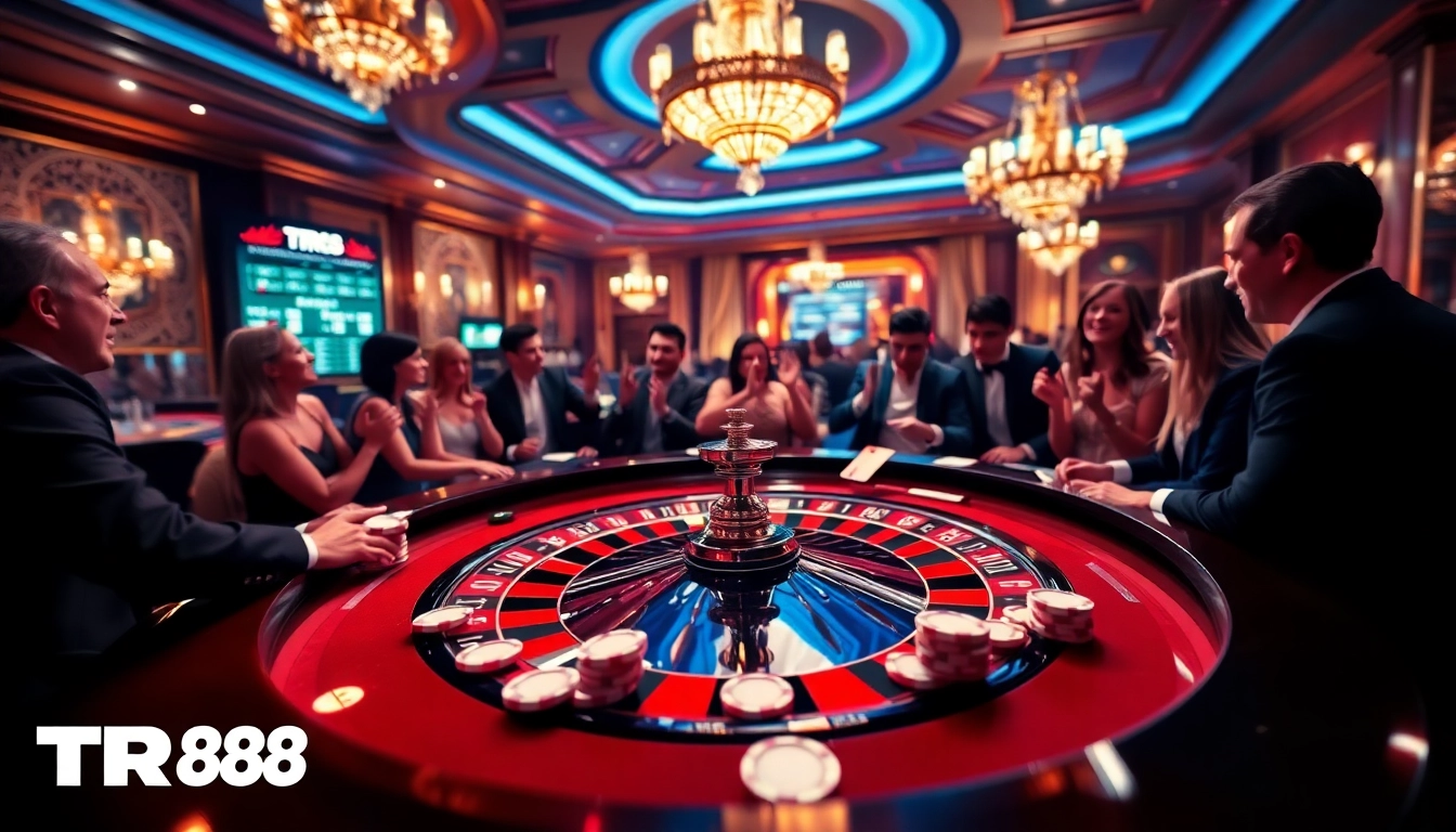 Experience the thrill of gambling at TR88, with a vibrant roulette table and exciting casino ambiance.