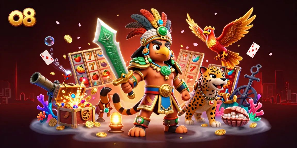 Win big at o8 with thrilling slot games featuring Aztec warriors and treasure!