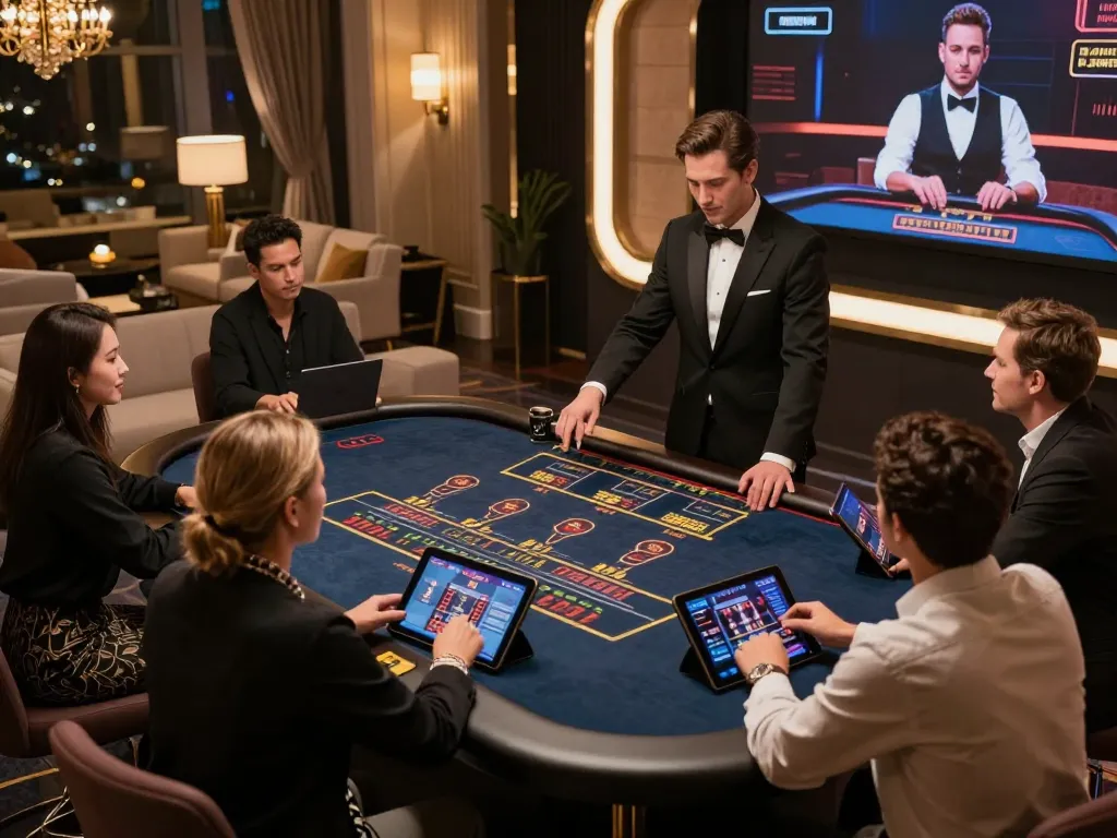 Players enjoying a live casino experience at 88vv, showcasing interactive gameplay.