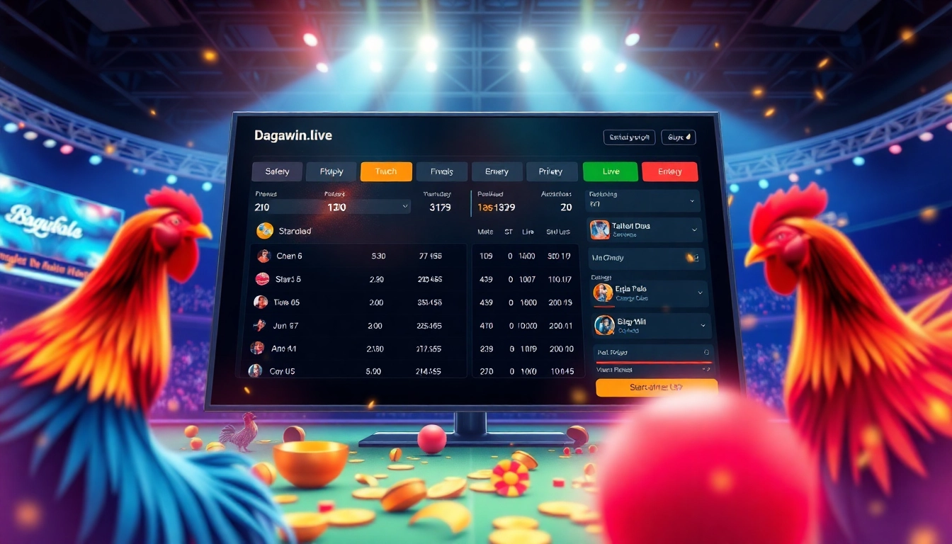 DAGA live betting interface showcasing exciting cockfighting events and interactive features on dagawin.live.