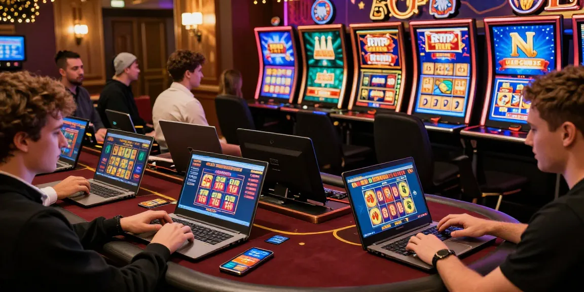 Exciting online casino players exploring credit card options at jumpspace.org.uk, featuring vibrant games and inviting atmosphere.