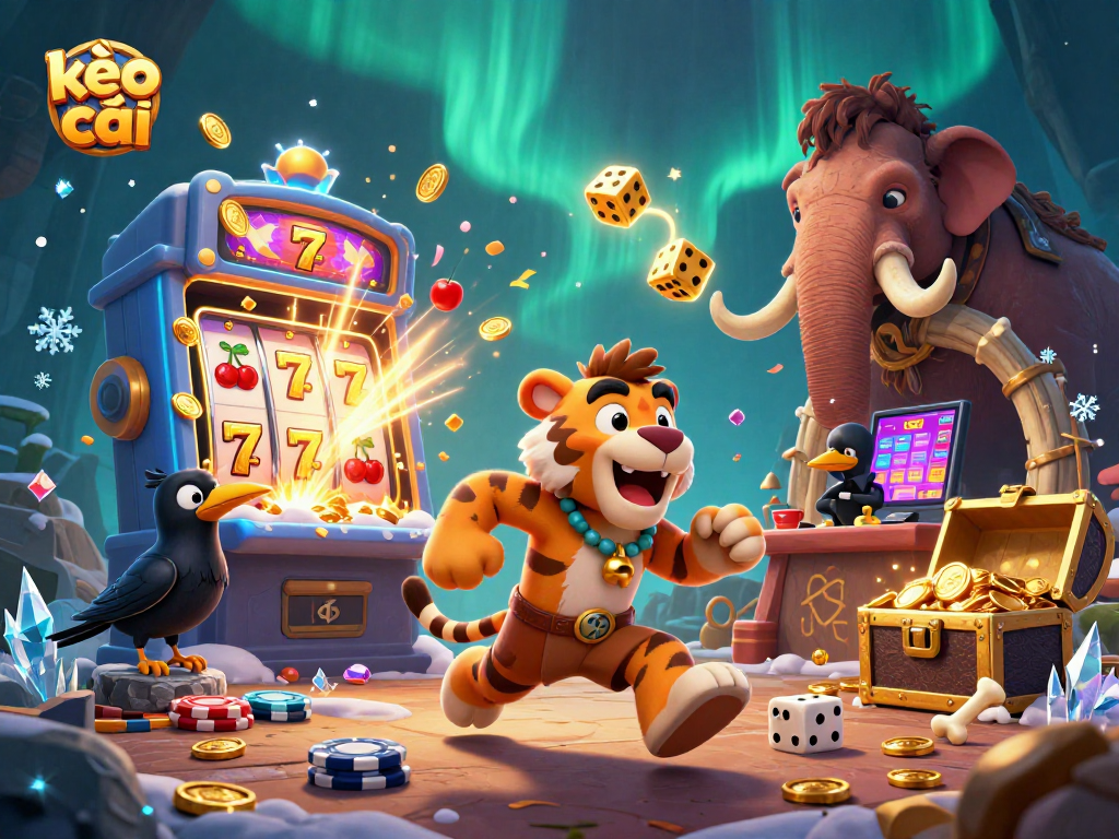 Immerse in kèo nhà cái's dynamic scene of caveman casino action featuring bursting jackpots and vibrant visuals.