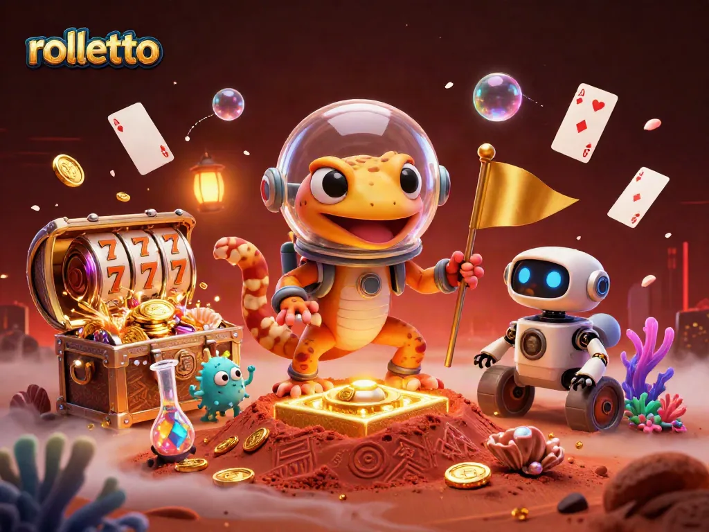 Experience winning jackpots at Rolletto with vibrant slot reels and treasure-filled casino.