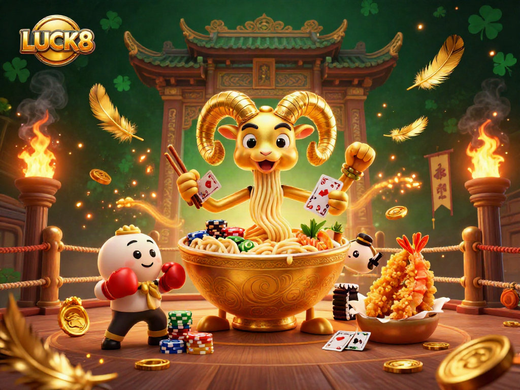 LUCK8 mang đến cuộc chiến thú vị với bát ramen vàng khổng lồ và sự ủng hộ của các nhân vật độc đáo trong một sòng bạc đậm chất Việt Nam.
