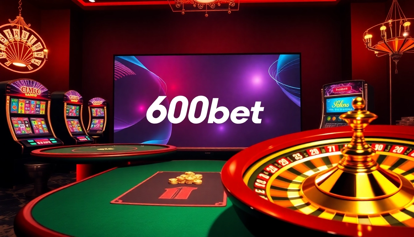 Experimenta una jugabilidad emocionante en la atmósfera de casino de lujo de 600bet, que presenta póker y máquinas tragamonedas.