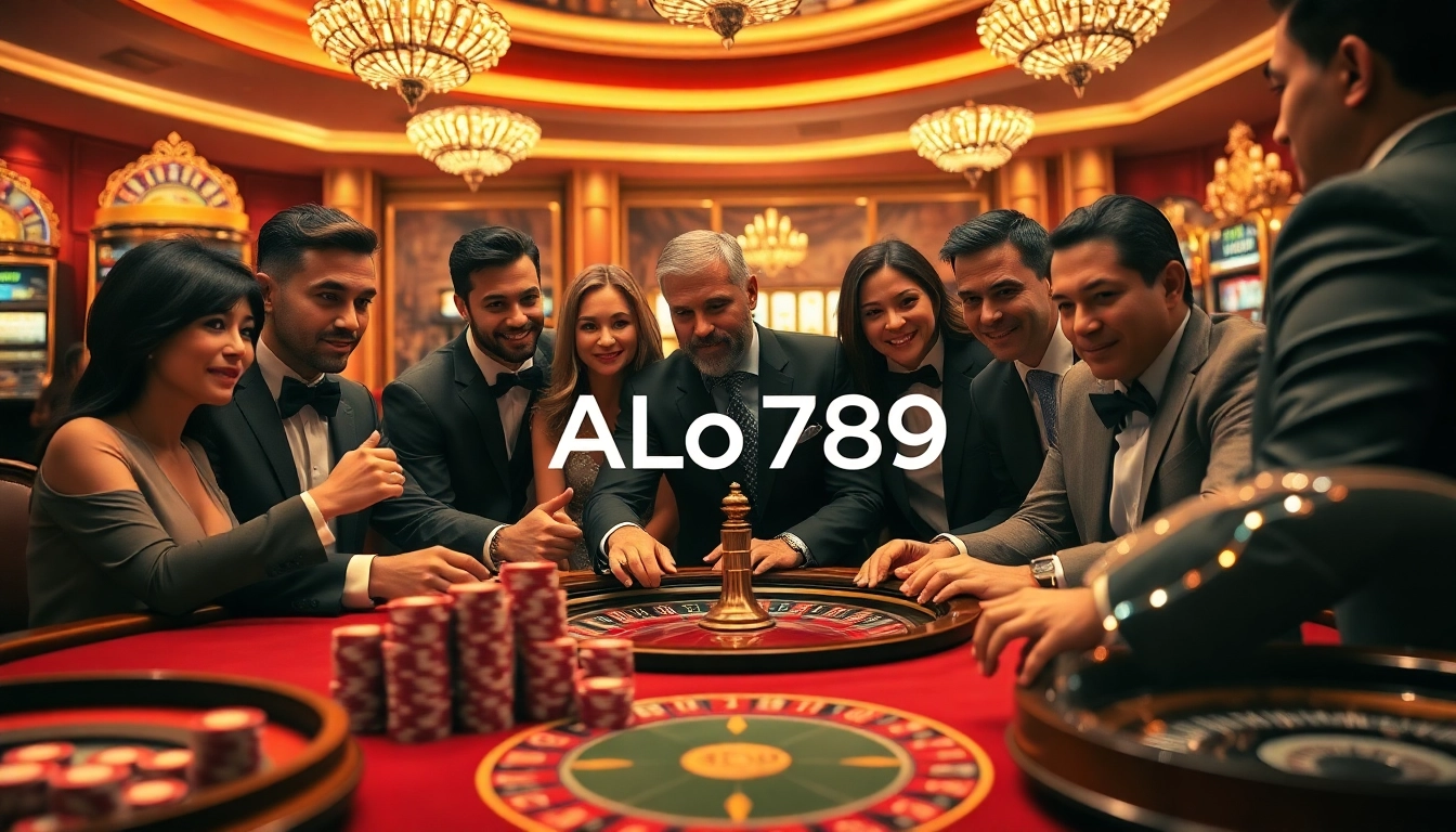 Experience thrilling gameplay at ALo789 with vibrant poker chips, roulette, and inviting casino ambiance.