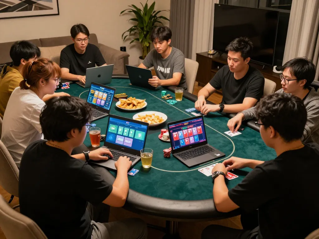 Engaging online poker gameplay scene showing players strategizing their bets at jun 88