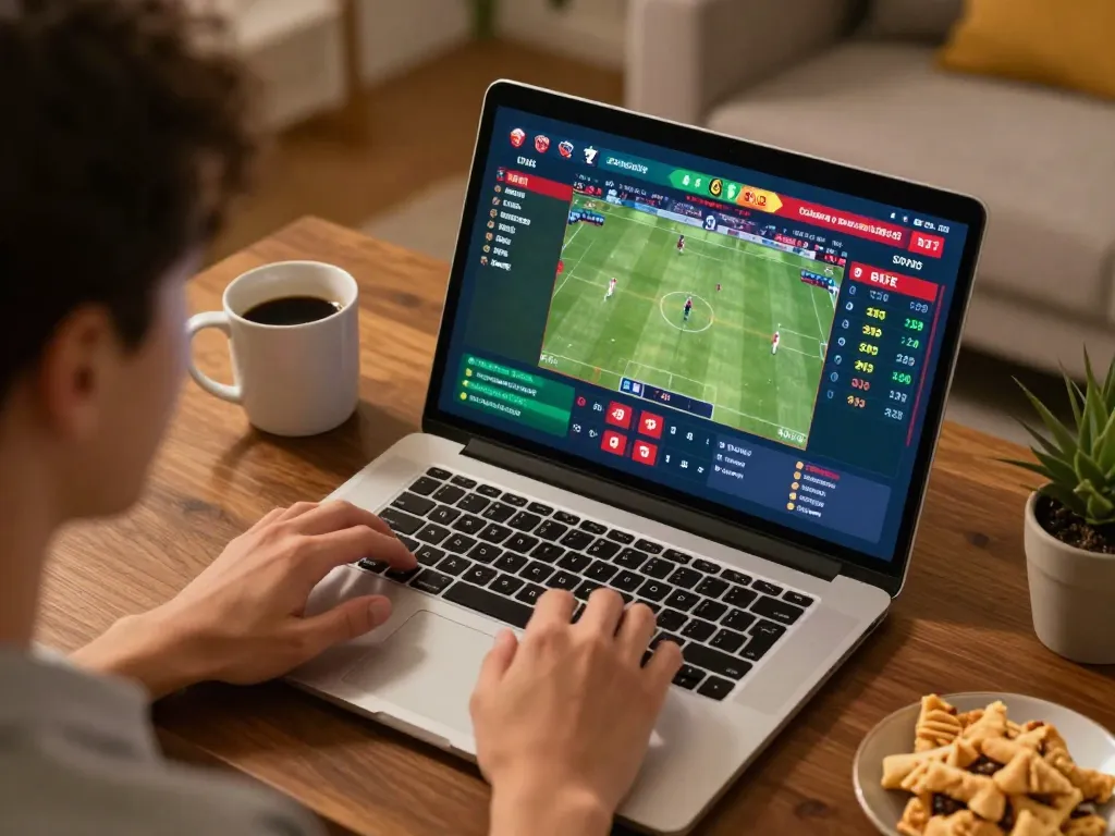 Experience thrilling sports betting with link vào 98win on an engaging home laptop setup.