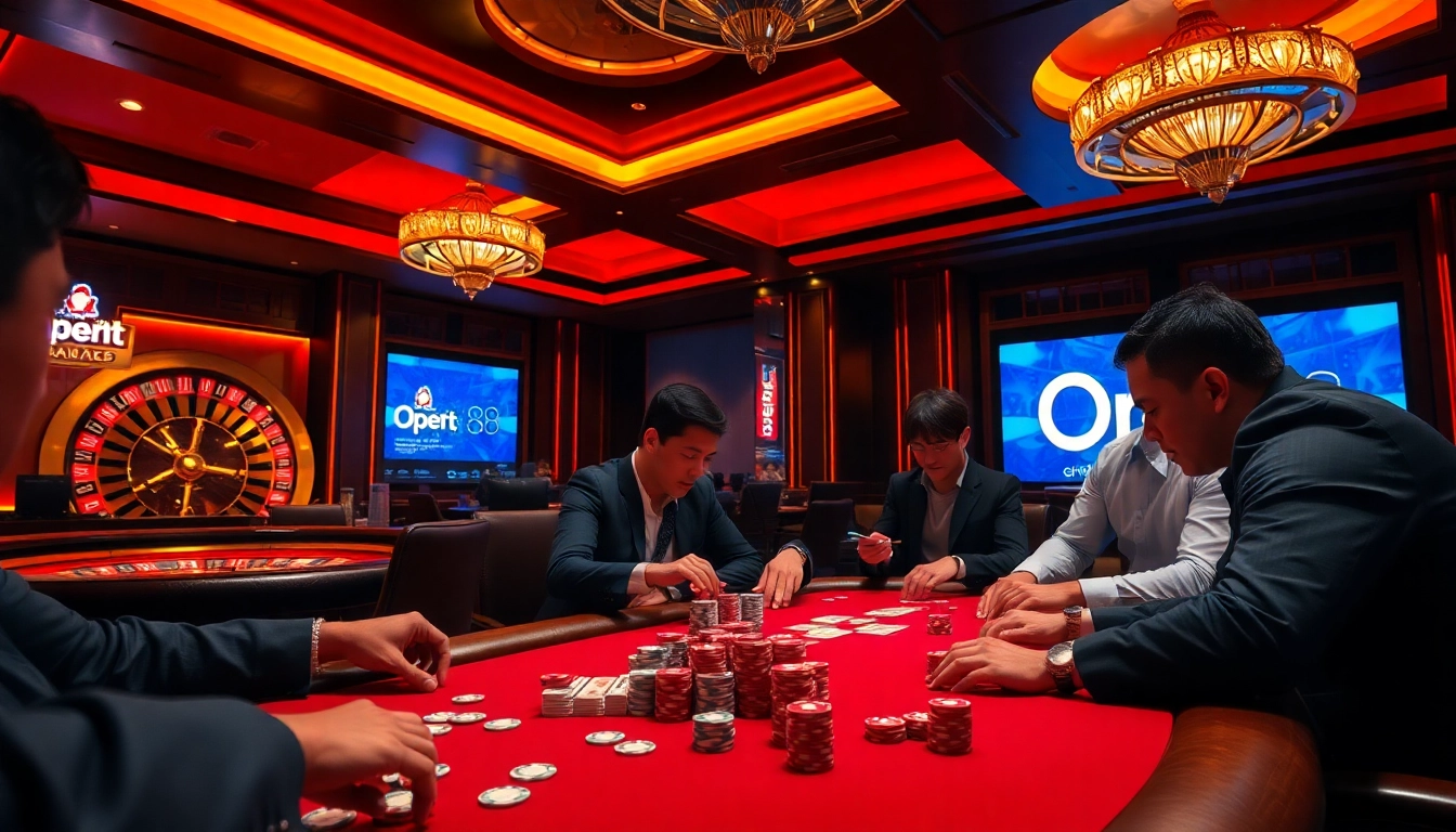 Join the excitement at nhà cái open88 with players at a high-stakes poker game.