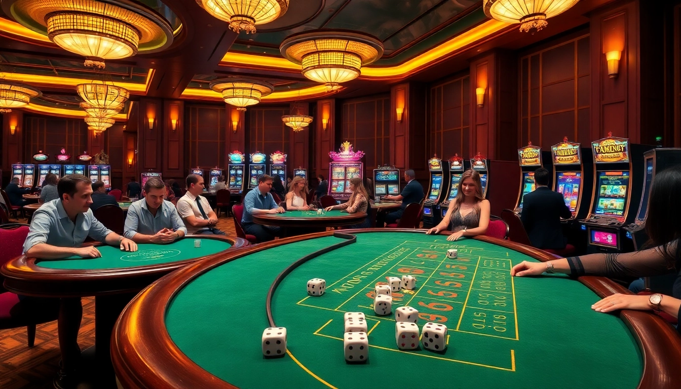 Excited players immerse in the B52 gaming experience at a luxurious casino.