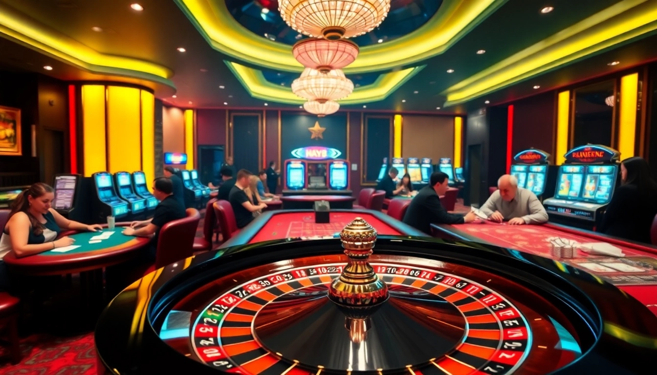 Experience thrilling poker action at HAY88's luxurious casino tables with vibrant gameplay.