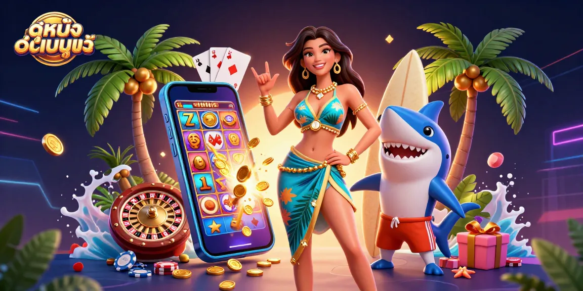Spin the reels and dive into ดูหนังออนไลน์ with vibrant casino-themed illustration featuring exciting game elements.