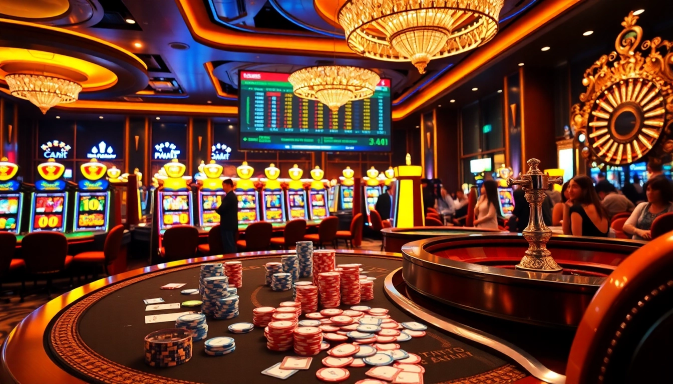 Experience the excitement of gambling at https://thabet.baby/, featuring colorful casino elements and vibrant players.