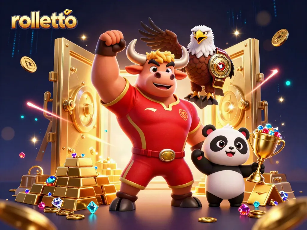 Experience the excitement of rolletto casino with vibrant 3D characters celebrating winning moments