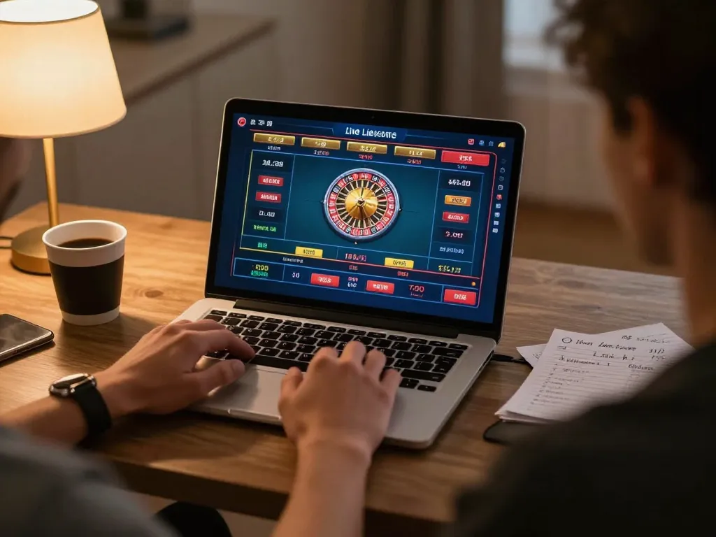 88VV player enjoying online roulette, showcasing a cozy, engaging gaming setup