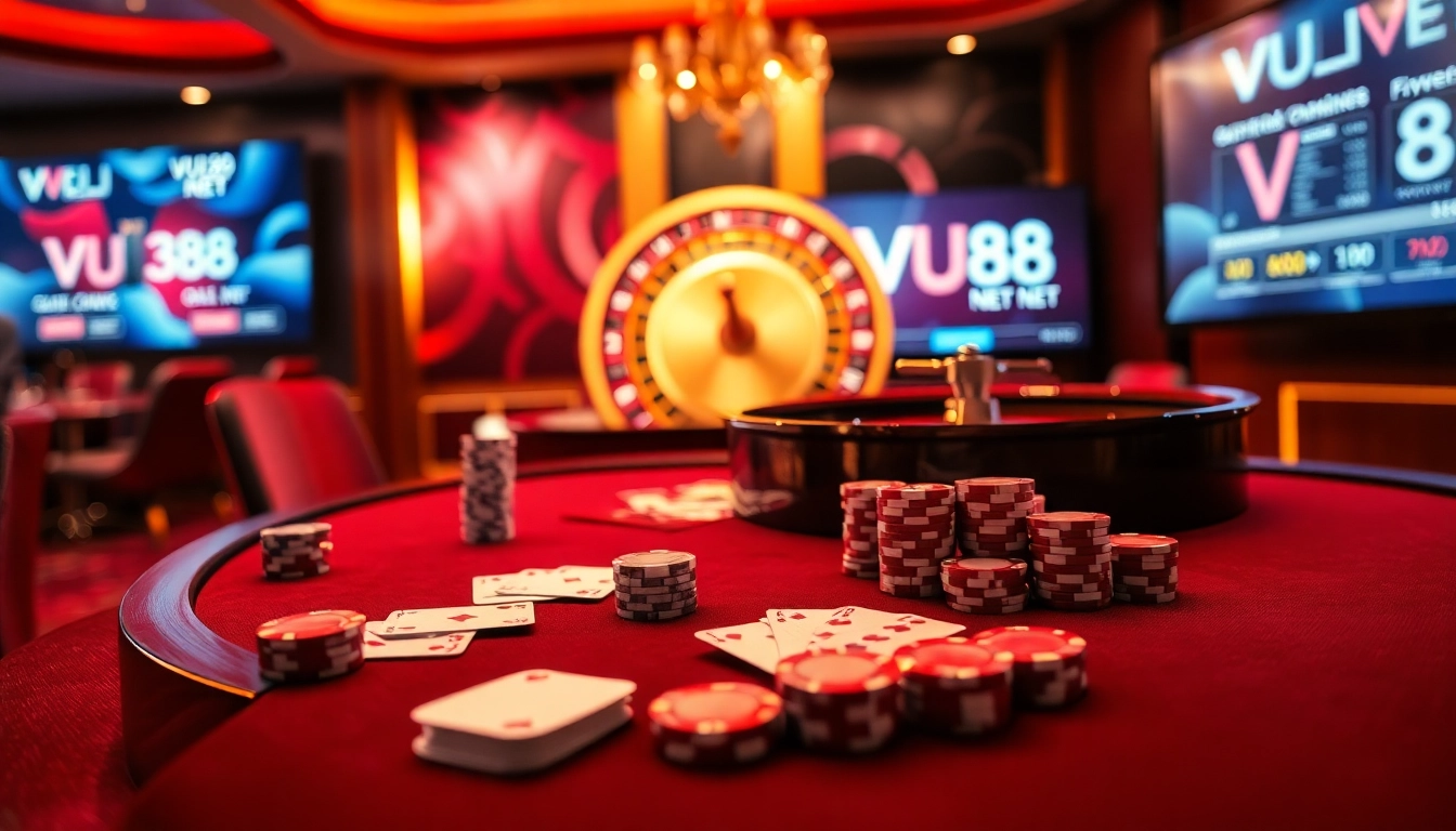 Experience high-stakes poker at VU88 net with elegant cards and luxurious casino ambiance.