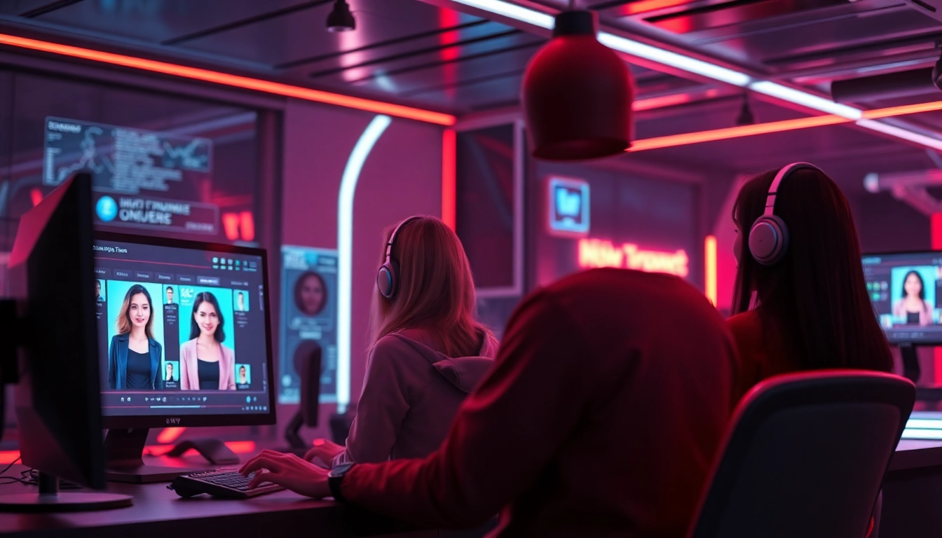 Experience the best nsfw ai interaction in a vibrant digital workspace with captivating character designs.
