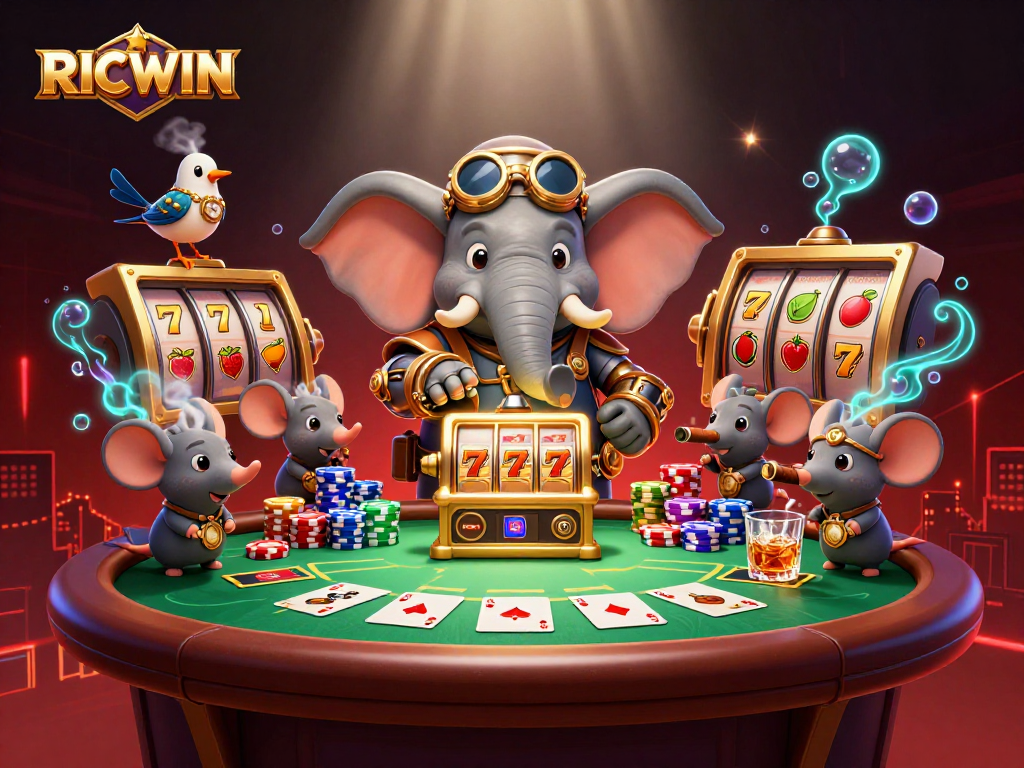 Engage with RICWIN through thrilling steampunk casino adventures filled with vibrant gaming elements.