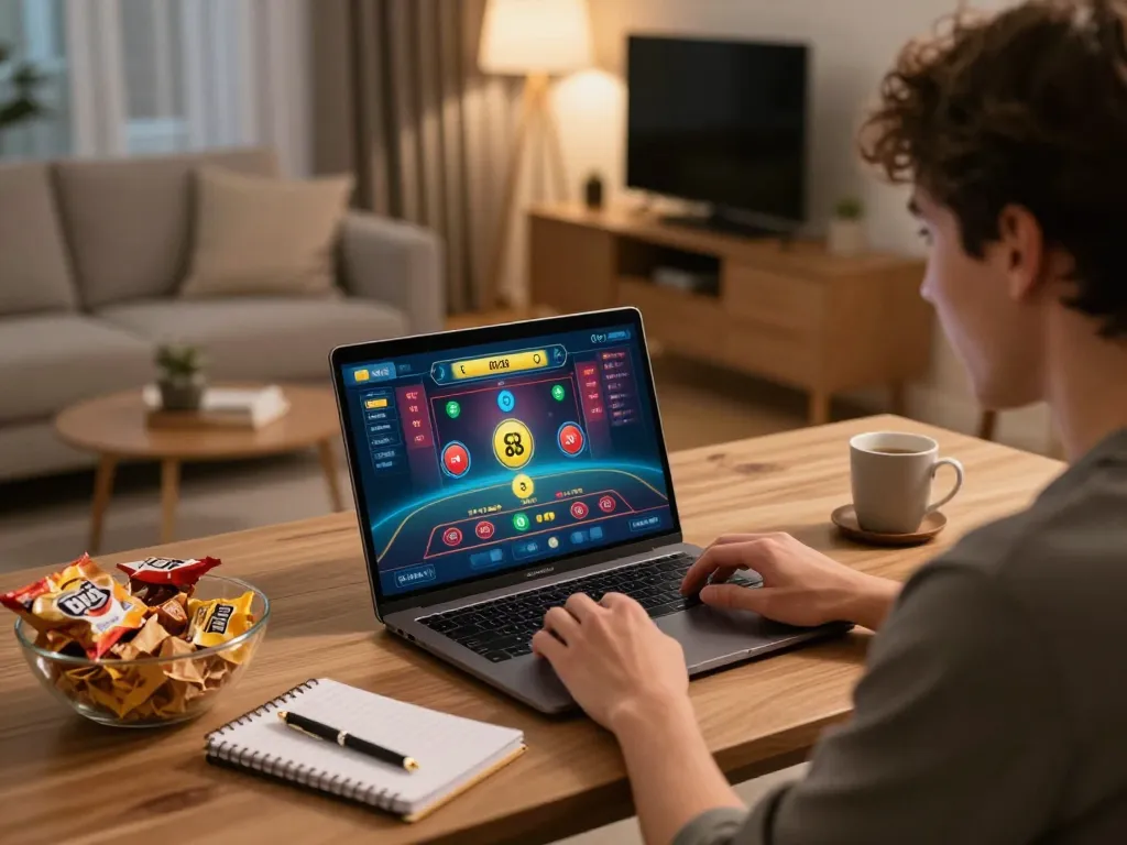 Experience thrilling online gaming on ee88 with engaging visuals and cozy home atmosphere.
