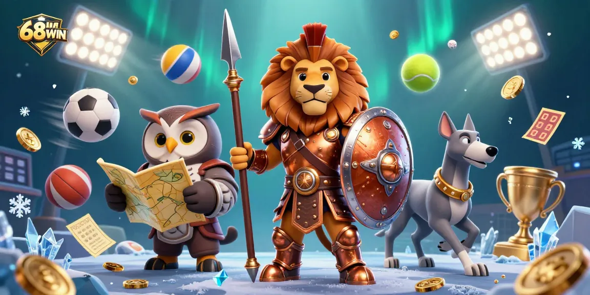 Experience thrilling gaming moments with 68WIN's vibrant casino adventure featuring dynamic characters and rich elements.