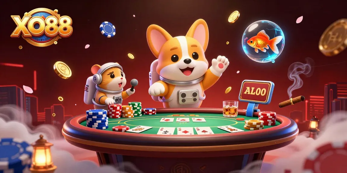 Experience thrilling gameplay with XO88 in a vibrant zero-gravity casino scene.