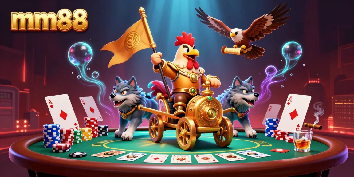 Experience thrilling gameplay with mm88, featuring a vivid poker scene and colorful casino graphics.