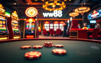 Engage in thrilling casino gaming at ww88 with vibrant slot machines and stylish poker tables.