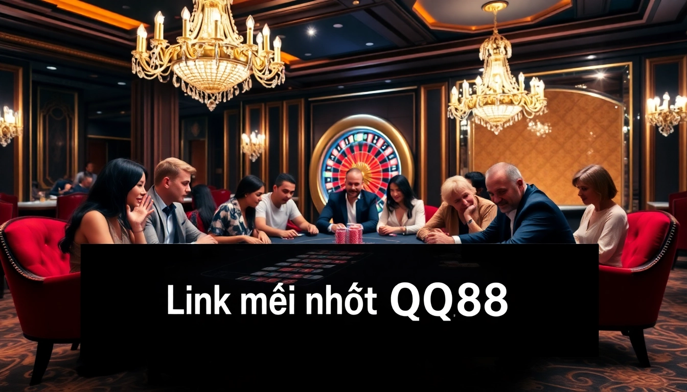 Engage with the latest Link mới nhất QQ88 at an upscale poker table filled with vibrant chips and cards.