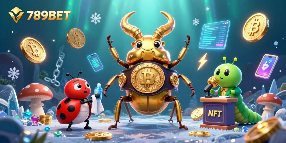 Engage with 789BET in this vibrant casino scene featuring unique 3D characters and crypto elements.